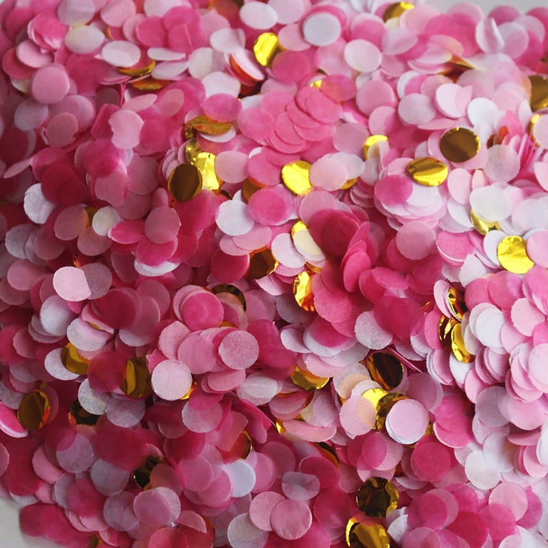 JHere Small Circle Confetti for Party Decor 10mm - Pack of 20 Grams - Pink Gold - Image 1